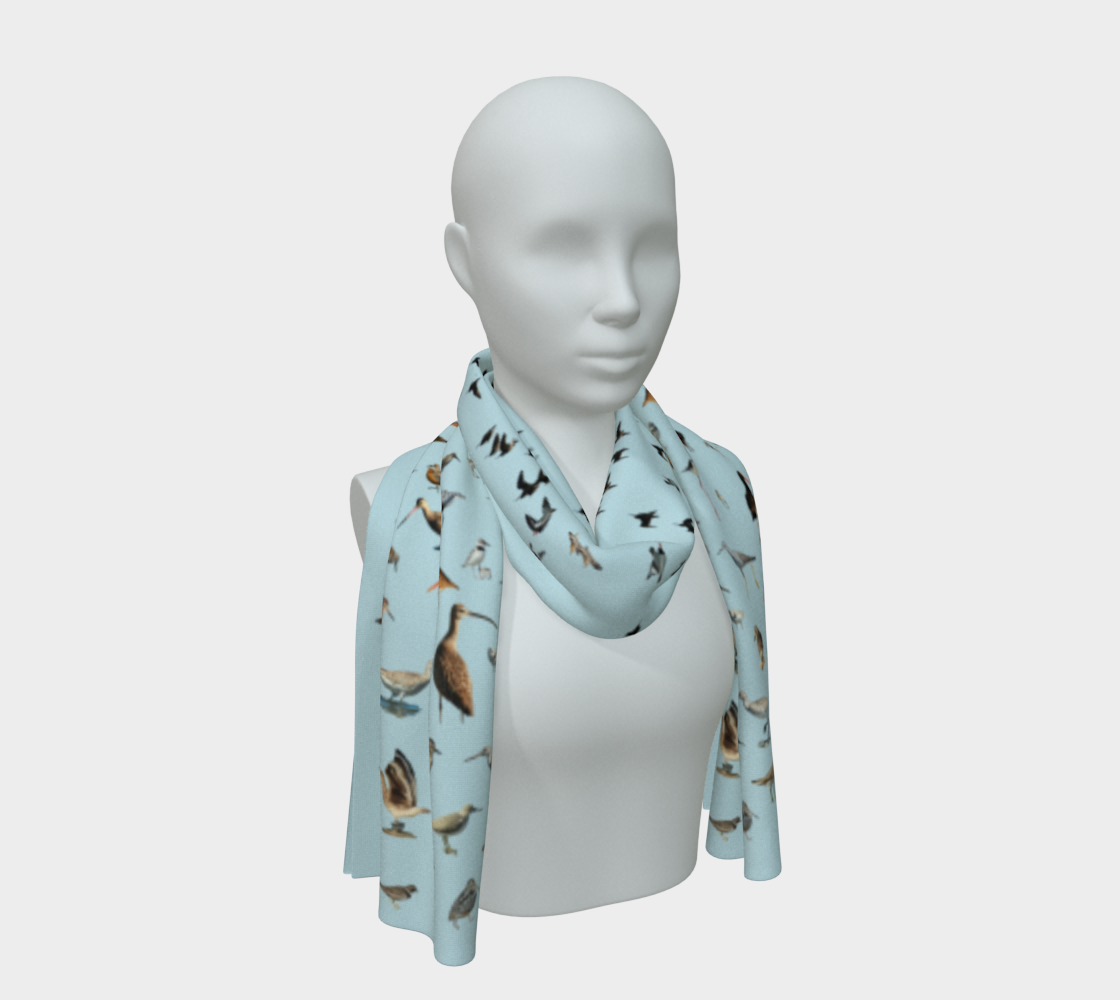 Blue Silk Shorebird Scarf